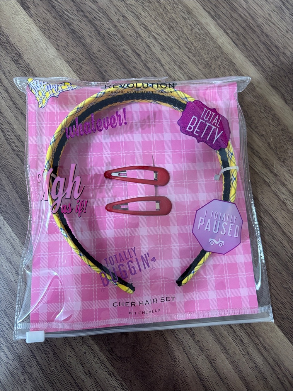 Clueless x Revolution Cher Braided Headband w/ Red Hair Snap Clips New